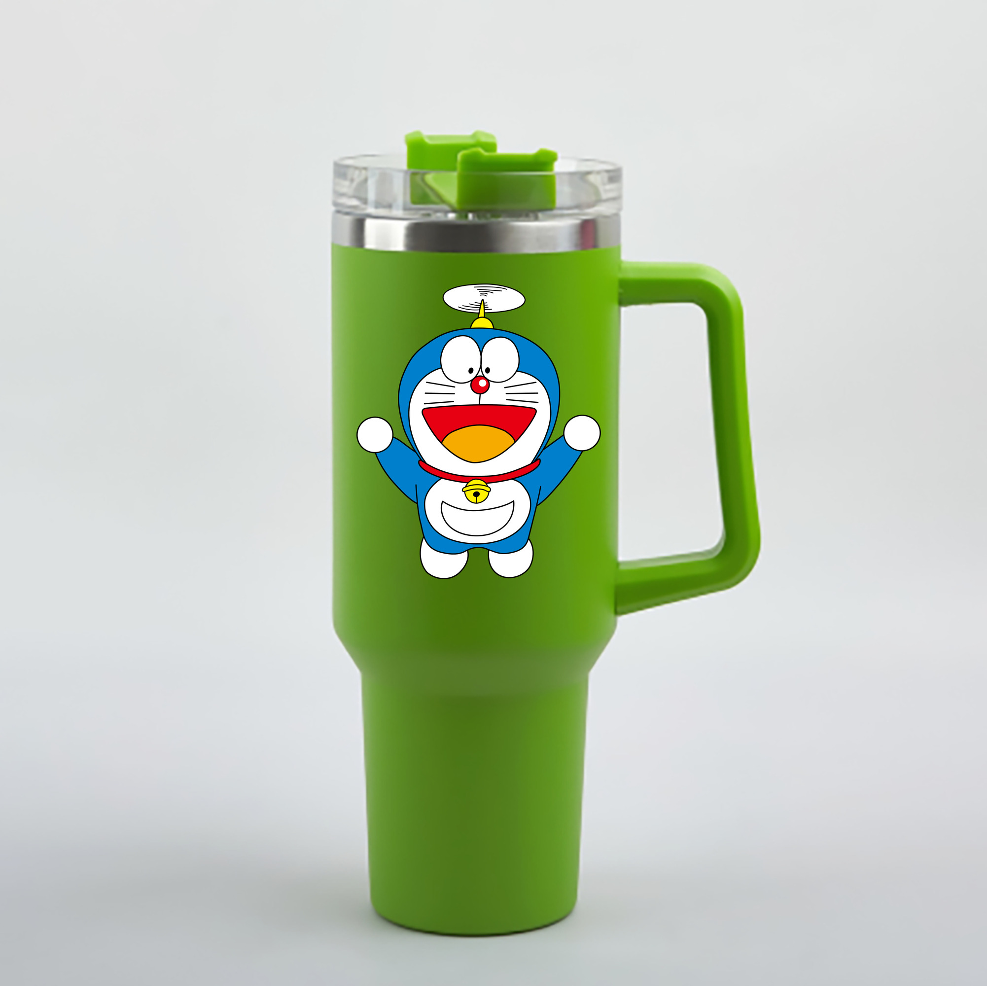 （画像用） ドラえもん Doraemon 1200mL車用タンブラー - クリスタルステッカー（プラスチックストロー付き）